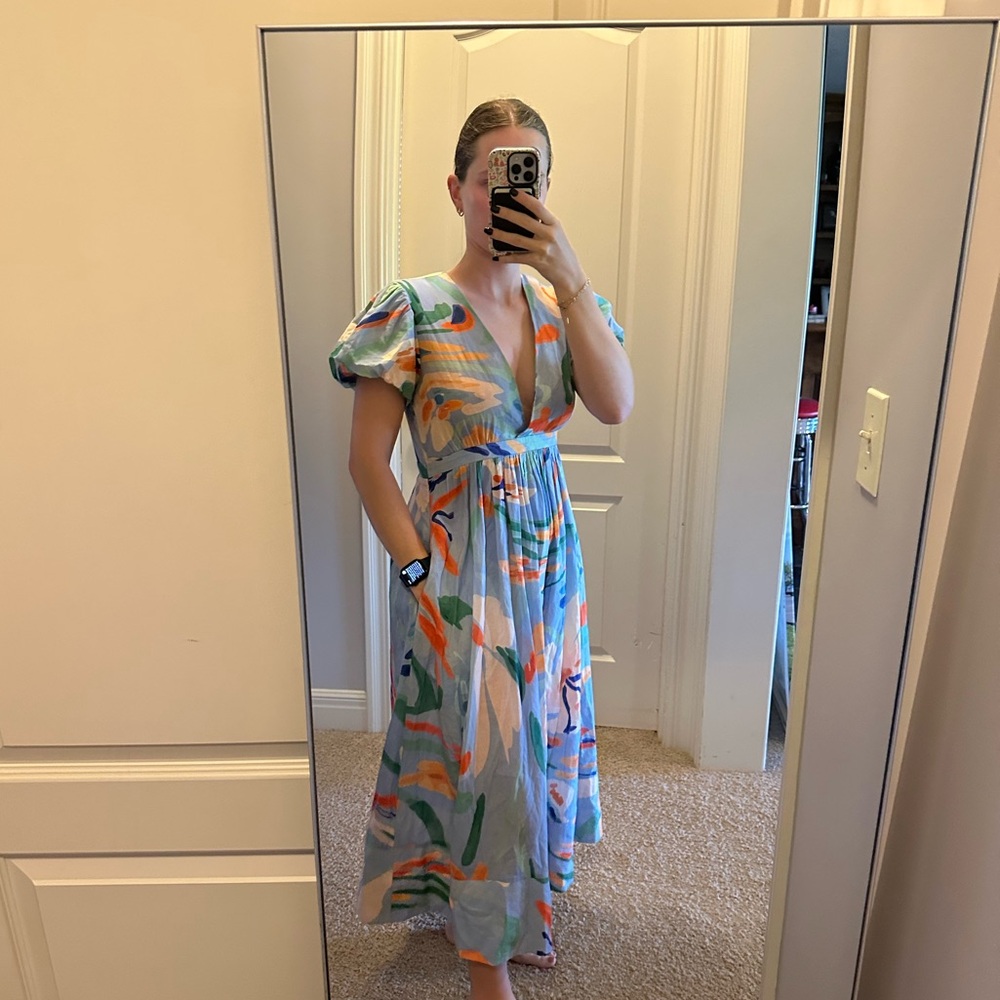 Colorful Abstract Print Women's Maxi Dress